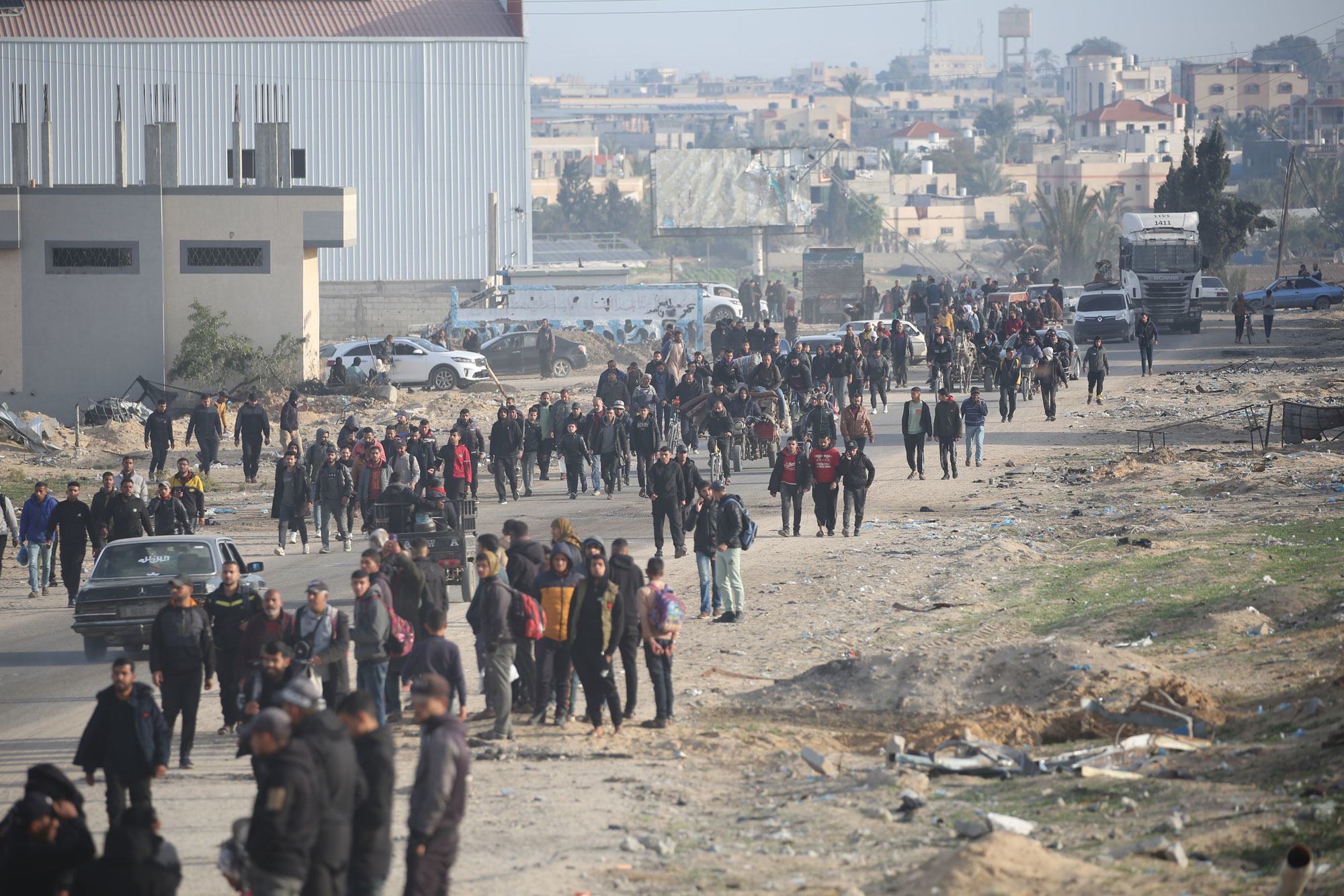 Des Palestiniens déplacés à Rafah, dans le sud de la bande de Gaza.