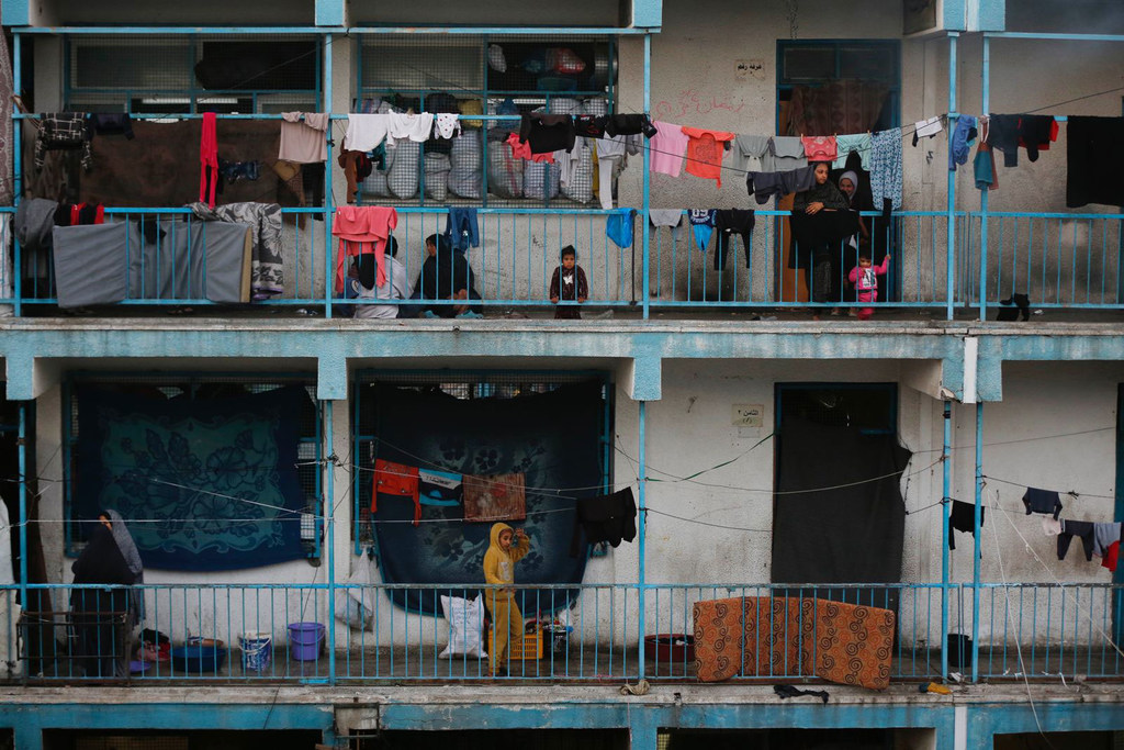 Schools in Gaza have been turned into shelters for people affected by the conflict.