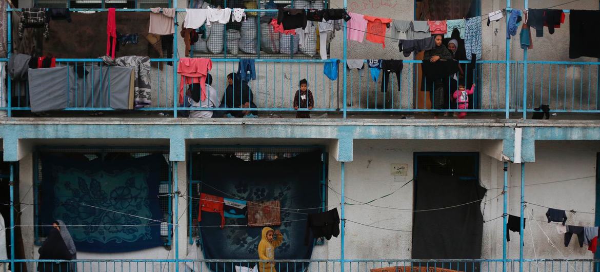 Schools in Gaza have been turned into shelters for people affected by the conflict.