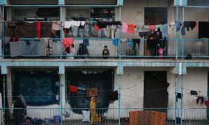 Schools in Gaza have been turned into shelters for people affected by the conflict.