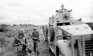 Units of the UN Force in the Congo (ONUC) secured positions outside the perimeter of Elisabethville in 1963. (file)