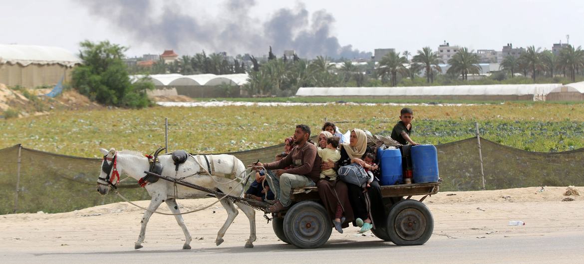 More families flee Rafah after intensification of military operations.