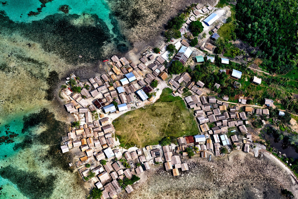 A community on an atoll in the Solomon Islands.