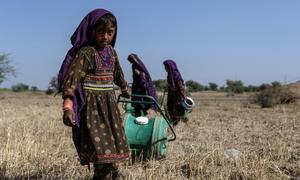 Young girls fetch water in Jampur, South Punjab, Pakistan.