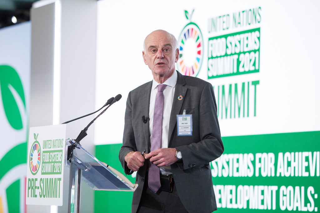 Dr. David Nabarro speaks at a UN food systems-related event in 2021.