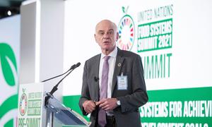 Dr. David Nabarro speaks at a UN food systems-related event in 2021.