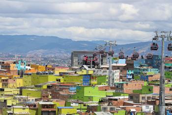 Ciudad Bolívar en el sur de Bogotá, Colombia.