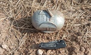 Un artefacto sin explotar en Raqqa, Siria.