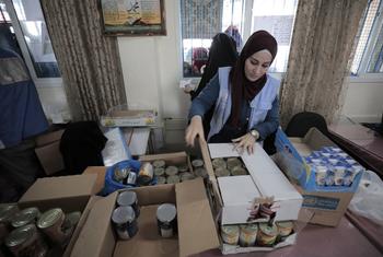 近东救济工程处团队继续在加沙分发人道主义援助物资。（资料图）