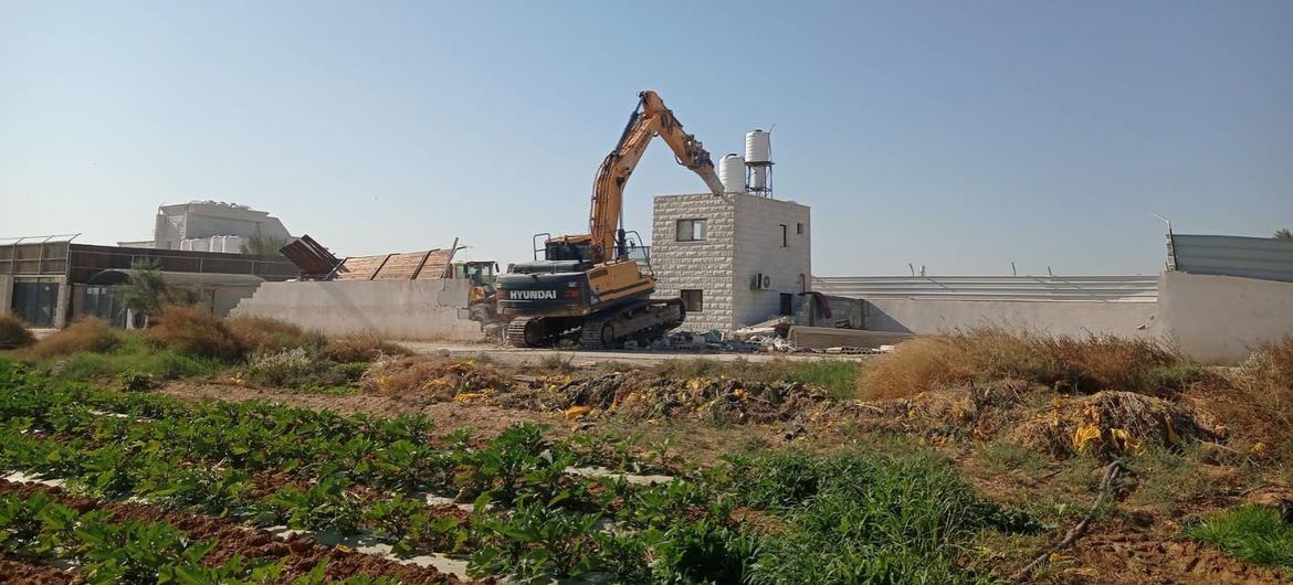 The Israeli authorities demolish buildings in in Jericho in December 2022.
