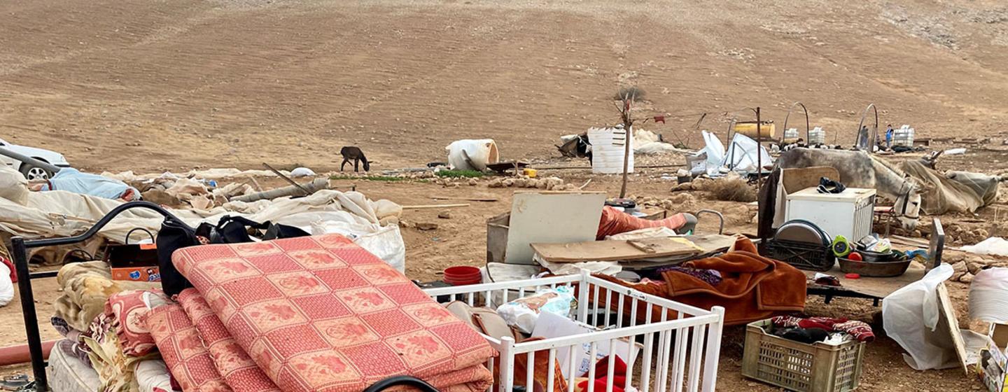 En Cisjordanie, des gens ont été forcés de fuir leurs maisons.