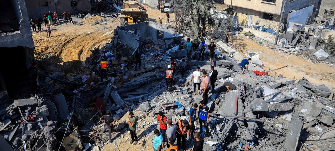 Les frappes de missiles ont provoqué des destructions généralisées à Gaza, comme celles photographiées ici en octobre 2023.