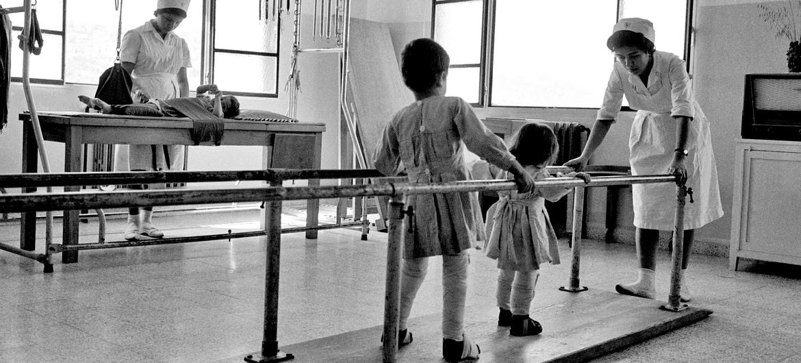 Children are seen here receiving physical therapy treatment at the Cartbawi Centre in Lebanon. (file)