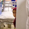 阿富汗喀布尔英迪拉·甘地儿童医院的一名儿童。