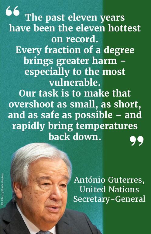 United Nations Secretary-General António Guterres speaking on climate change.