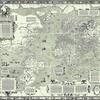 Carte du monde ancienne du XVIIe siècle en projection Mercator, dans des tons de vert et crème discrets, montrant tous les continents avec des bordures gravées, de multiples cartouches de texte, une rose des vents en bas à gauche et une petite carte en encart en bas à droite.