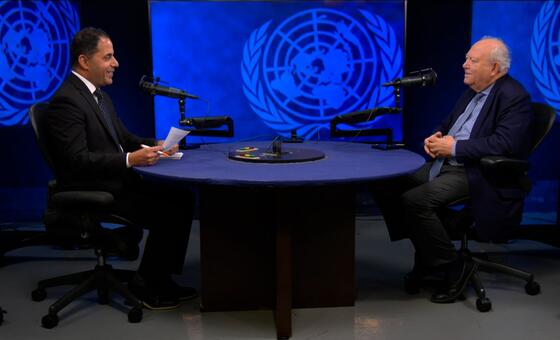 Miguel Ángel Moratinos, UN Special Envoy to Combat Islamophobia and High Representative for UNAOC, speaks during an interview with UN News.