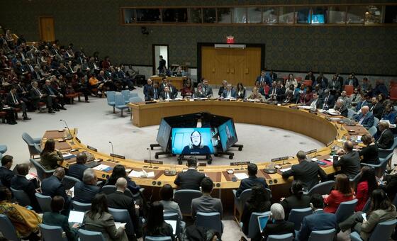 A wide view of the Security Council meeting on threats to international peace and security, regarding the situation in Venezuela.