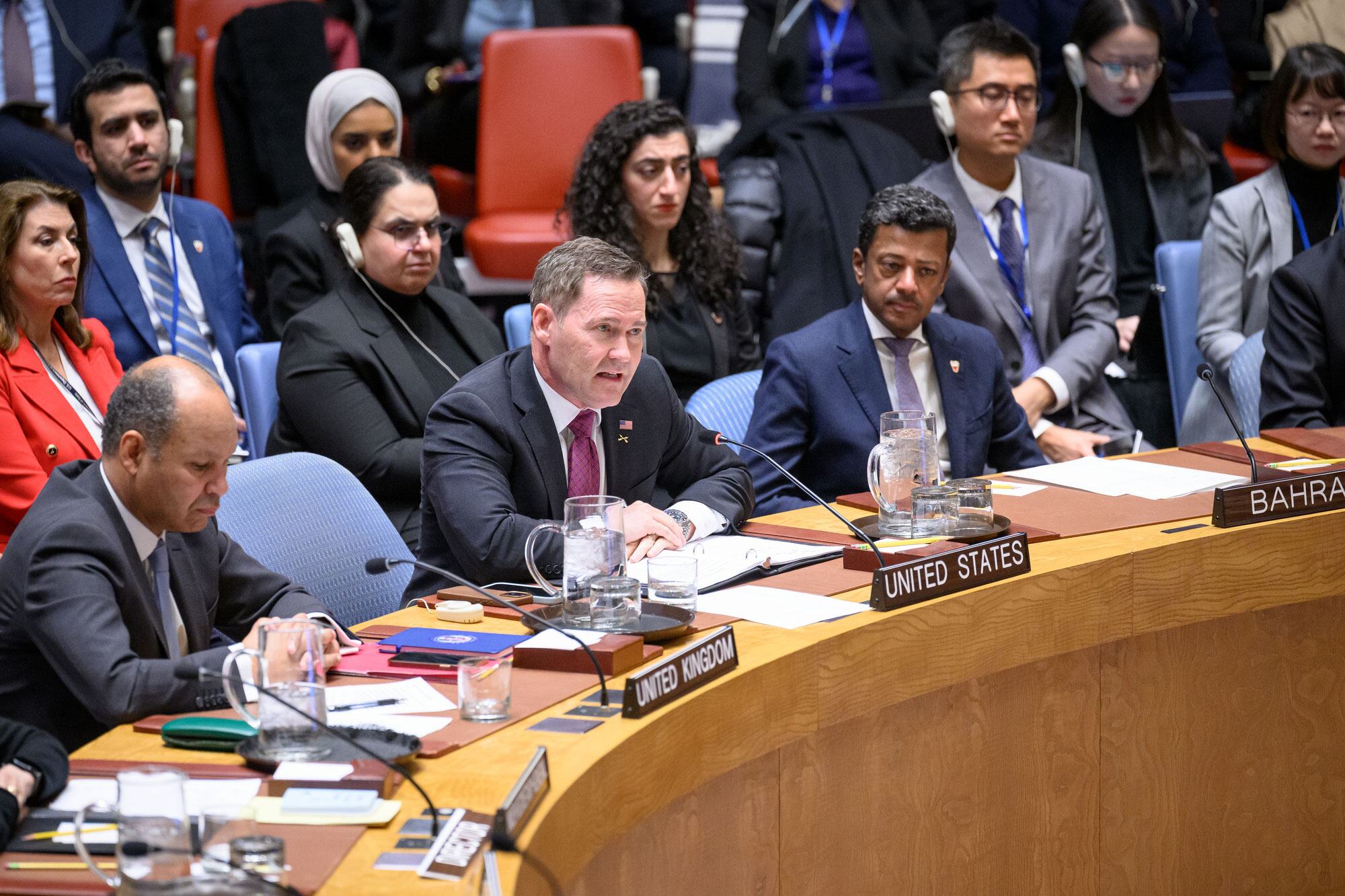 Ambassador Michael G. Waltz of the USA addresses the UN Security Council meeting on Venezuela. Ambassador Michael G. Waltz of the USA speaking at the UN Security Council meeting on threats to international peace and security regarding the situation in Venezuela.