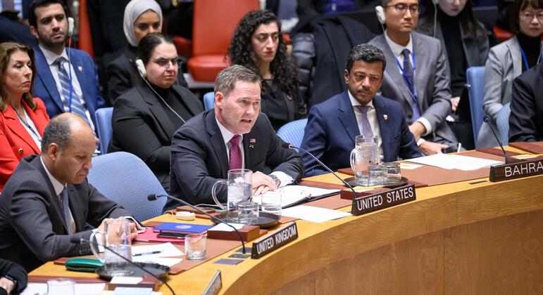 Посол США Майкл Г. Уолц, выступающий на заседании Совета Безопасности ООН о угрозах международному миру и безопасности в связи с ситуацией в Венесуэле.