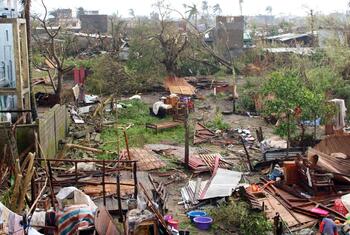 After Cyclone Gezani struck Madagascar, widespread destruction is visible with uprooted trees, collapsed roofs, and debris scattered across neighborhoods in Toamasina. The International Organization for Migration (IOM) is deploying emergency response teams to support affected communities.