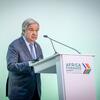 UN Secretary-General António Guterres speaks at a podium during the Africa Forward Summit in Nairobi, Kenya.