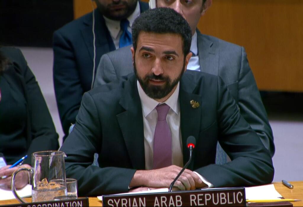 المندوب الدائم لسوريا لدى الأمم المتحدة السفير إبراهيم علبي يتحدث أمام مجلس الأمن الدولي.