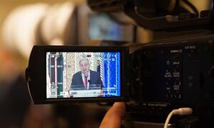UN Secretary-General António Guterres speaks to the media in Beirut, Lebanon.