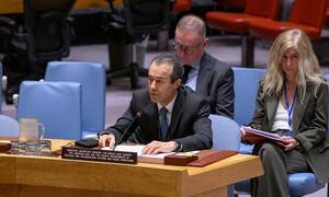 Mohamed Khaled Khiari, Assistant Secretary-General for Middle East, Asia and the Pacific, briefs the UN Security Council on cooperation between the UN and EU for international peace and security.
