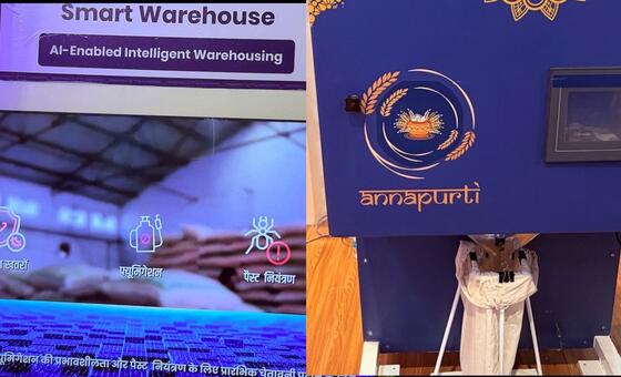 Cajeros automáticos de granos y mapas del hambre: innovaciones en inteligencia artificial destacadas en una exhibición de la agencia de la ONU en la India