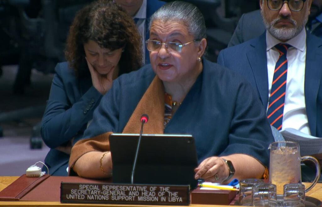 Hanna Tetteh, représentante spéciale du secrétaire général des Nations unies et chef de la mission de soutien des Nations unies en Libye, s'exprimant lors d'un briefing du Conseil de sécurité.