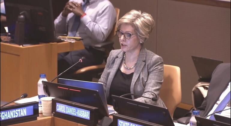 Carol Daniel Caspary, Lebanese delegate, at the United Nations Security Council meeting.