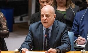 Nils Melzer, Deputy Special Envoy of the Secretary-General for Syria, speaking at a formal meeting.
