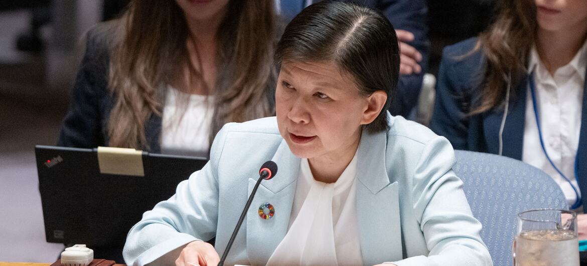 裁军事务高级代表中满泉在纽约联合国安理会会议上发表讲话。