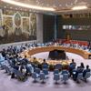 联合国安理会关于叙利亚局势会议的全景图。