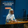 Shamsiya Ibrahim Barde akizungumza kwenye jukwaa wakati wa hafla ya Wiki ya Kupambana na Ugaidi UN jijini New York.