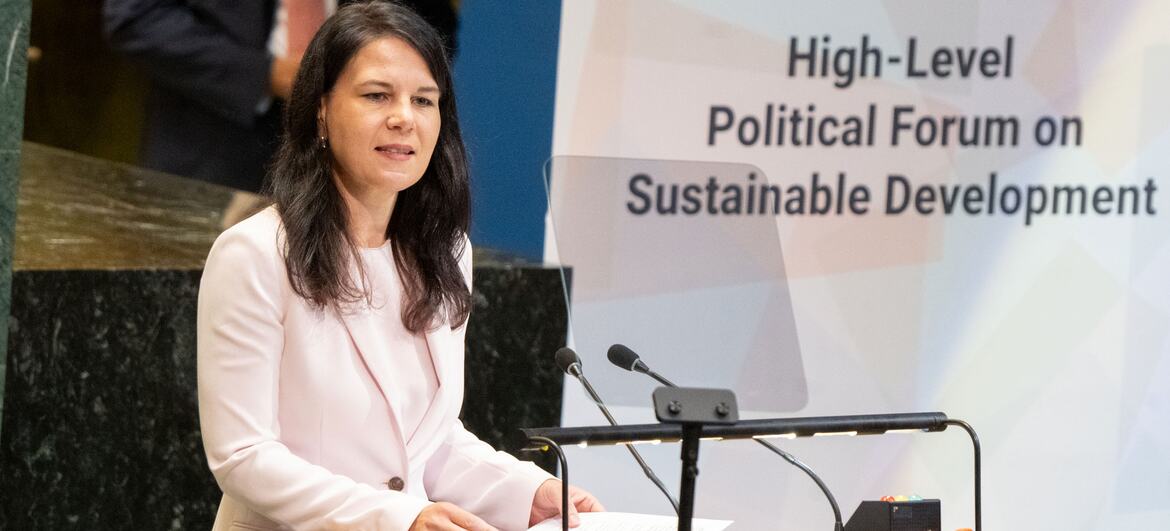 General Assembly President Annalena Baerbock speaks at the High-Level Political Forum on Sustainable Development.