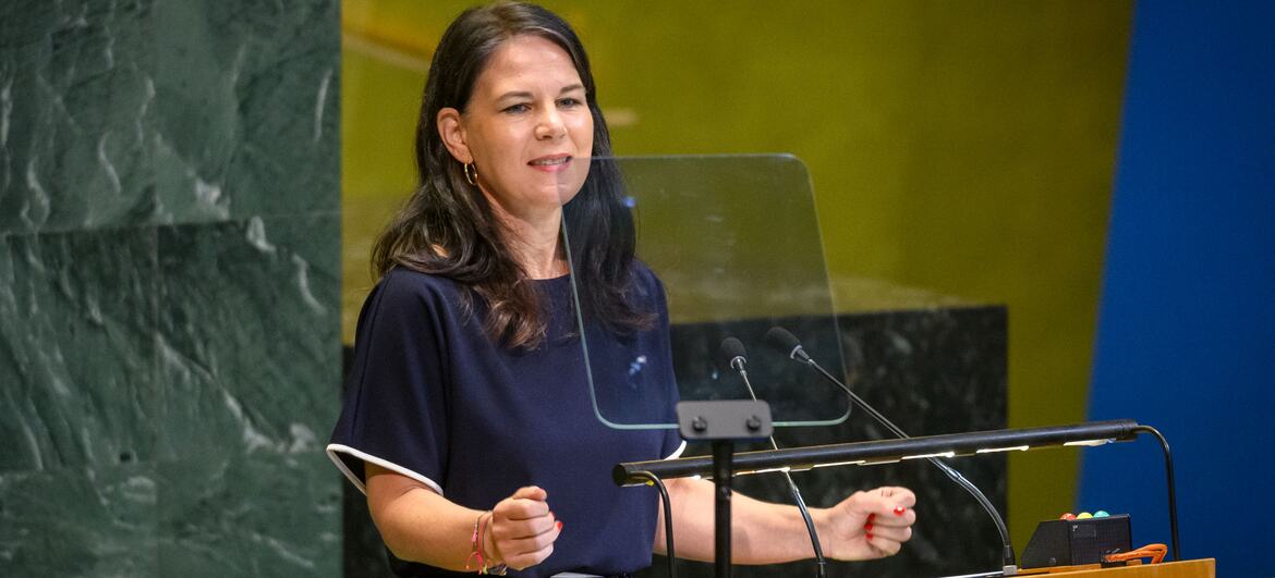 General Assembly President Annalena Baerbock addresses the General Assembly on the observance of the annual Nelson Mandela International Day.