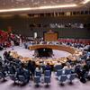 纽约会议室里联合国安理会会议的全景。