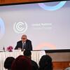 संयुक्त राष्ट्र जलवायु परिवर्तन फ़्रेमवर्क कन्वेंशन (UNFCCC) के कार्यकारी सचिव साइमन स्टील, नई दिल्ली में एक पत्रकार वार्ता को सम्बोधित करते हुए.