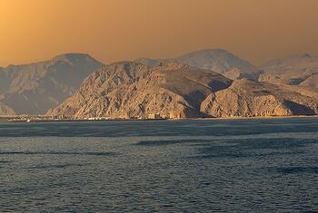 Mountains along the coast of the Persian Gulf.