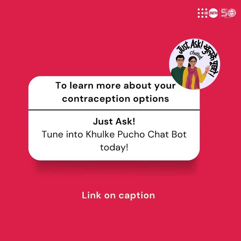 यूएनएफ़पीए इंडिया का AI-सक्षम WhatsApp चैटबॉट JustAsk! (खुलकर पूछो!), युवजन को यौन एवं प्रजनन स्वास्थ्य और मानसिक स्वास्थ्य से जुड़ी गोपनीय जानकारी उपलब्ध कराता है.
