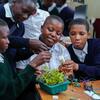 Kundi la wasichana wadogo darasani katika mradi wa STEM UNICEF Tanzania, wakikusanya kitambuzi cha kielektroniki kwa ajili ya kiwanda.