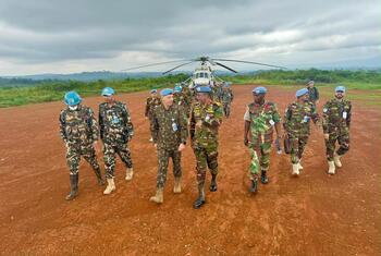 O comandante da Força Monusco, general Ulisses de Mesquita Gomes, visitou Mangualu e Bunia.