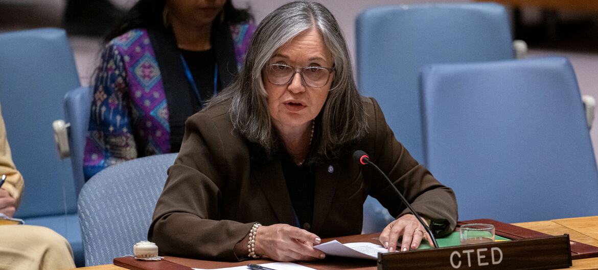 La directrice exécutive adjointe du CTED, Carmen G. Cantor, s'adresse au Conseil de sécurité de ONU au sujet des menaces posées par les actes terroristes.