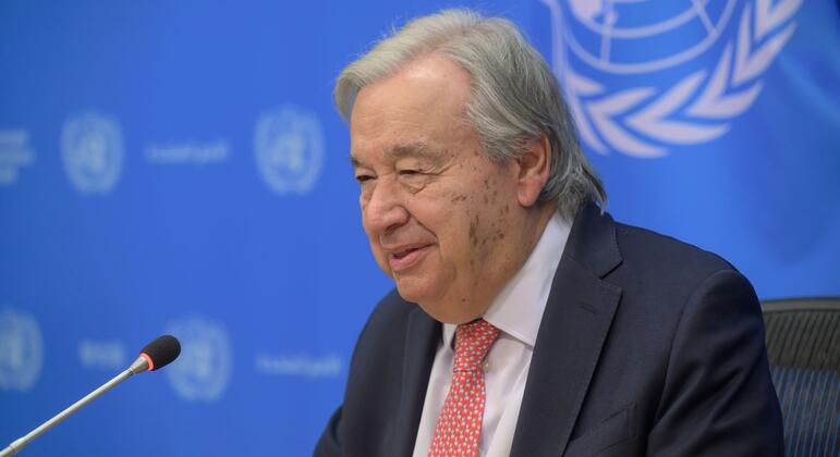 Le Secrétaire général António Guterres fait le point devant la presse à l'approche de la semaine de haut niveau de l'Assemblée générale des Nations Unies de 2026.