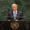 El presidente de Chile, José Antonio Kast, interviene en un podio de las Naciones Unidas durante el debate general del 81.º período de sesiones en Nueva York.