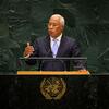 El presidente del Consejo Europeo, António Costa, interviene desde un podio que ostenta el emblema de las Naciones Unidas durante el debate general del 81.º período de sesiones de la Asamblea General de la ONU .