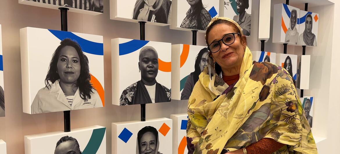 فدوى سليمان حسين، رائدة أعمال سودانية تتحدث لأخبار الأمم المتحدة أثناء المؤتمر العام الـ 21 لمنظمة اليونيدو.