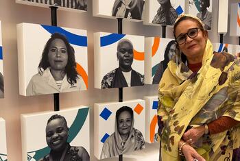 فدوى سليمان حسين، رائدة أعمال سودانية تتحدث لأخبار الأمم المتحدة أثناء المؤتمر العام الـ 21 لمنظمة اليونيدو.